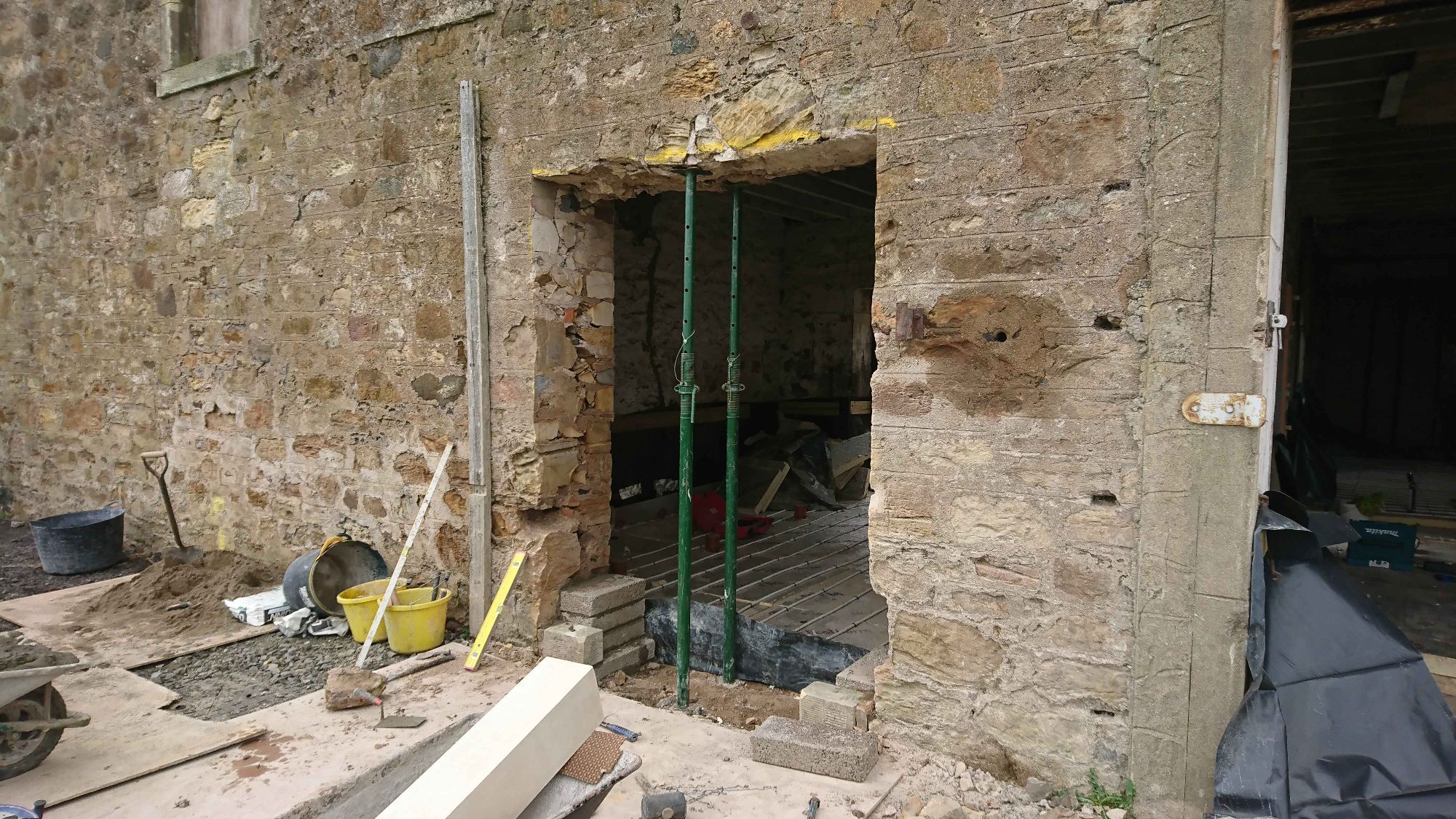 Before-Bowhouse Cut through wall and fit reveals and lintel 