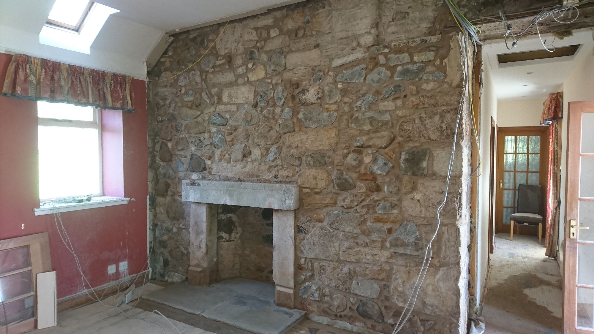 After-Clean up stonework open up fireplace