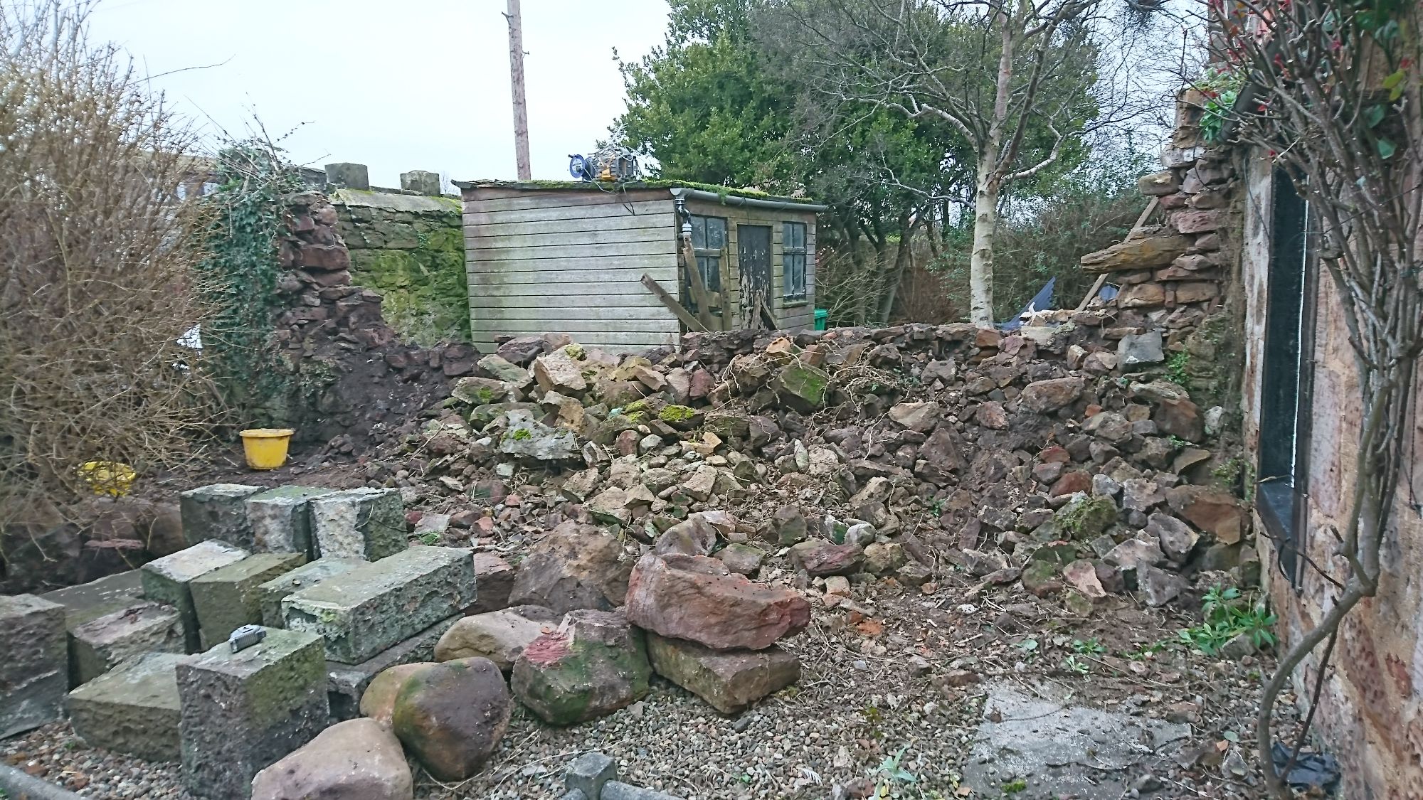 Before-Crail Stone wall collapse